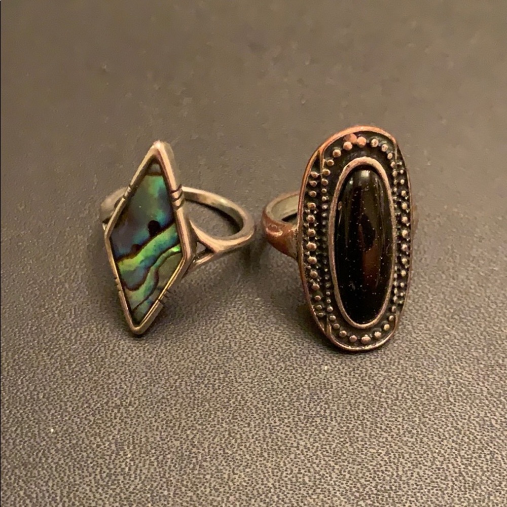 2 Silver-tone rings